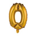 BALON FOLIOWY ZŁOTA "CYFRA 0" - 35cm