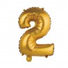 BALON FOLIOWY ZŁOTA "CYFRA 2" - 35cm
