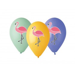 BALONY PASTELOWE "FLAMINGI" -33 cm-5 szt