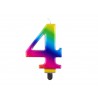 ŚWIECZKA CYFRA TĘCZOWA "4"
