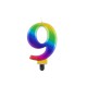 ŚWIECZKA CYFRA TĘCZOWA "9"