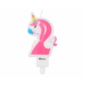 ŚWIECZKA JEDNOROŻEC CYFRA "2"
