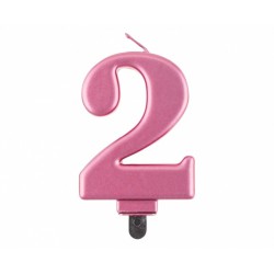 ŚWIECZKA CYFRA RÓŻOWA "2"