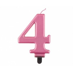 ŚWIECZKA CYFRA RÓŻOWA "4"