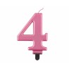 ŚWIECZKA CYFRA RÓŻOWA "4"
