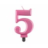 ŚWIECZKA CYFRA RÓŻOWA "5"