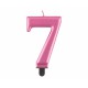 ŚWIECZKA CYFRA RÓŻOWA "7"