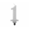 ŚWIECZKA SREBRNA CYFRA "1"