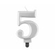 ŚWIECZKA SREBRNA CYFRA "5"