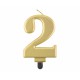 ŚWIECZKA ZŁOTA CYFRA "2"