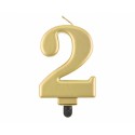 ŚWIECZKA ZŁOTA CYFRA "2"