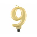 ŚWIECZKA ZŁOTA CYFRA "9"