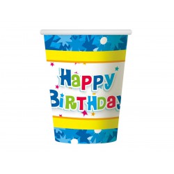 KUBEK PAPIEROWY "HAPPY BIRTHDAY-2"- 6 szt.