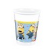 KUBECZKI URODZINOWE MINIONKI - 200 ML - 8 SZT.