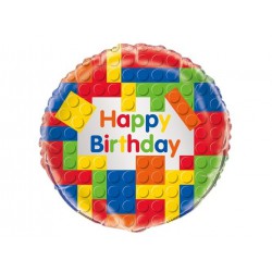 BALON FOLIOWY "KLOCKI" - 47 CM - 1 SZT.