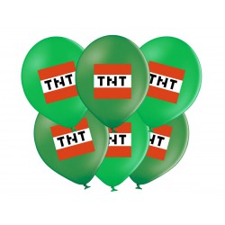 BALONY NADRUKIEM "MINECCRAFT TNT" - 37 CM - 6 SZT.