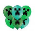 BALONY NADRUKIEM "MINECRAFT FACE" - 37 CM - 6 SZT.