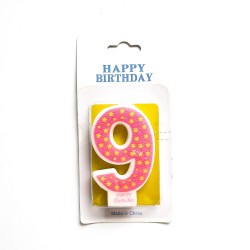ŚWIECZKA URODZINOWA CYFRA "9" - MIX KOLORÓW