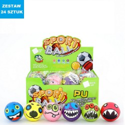 PIŁKI PIANKOWE "POTWORKI-BOX" - 24 szt.