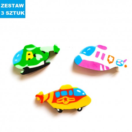 GUMKI SZKOLNE "SAMOLOTY" - 3 szt.