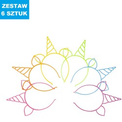 OPASKI DO WŁOSÓW  "JEDNOROŻEC-MIX"-6 szt.