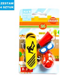 GUMKI SZKOLNE "SKATE" - 4 szt.
