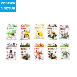 KLOCKI "POJAZDY-ROBOTY"- 5 szt.