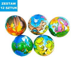 PIŁKI PIANKOWE "DINO-3" - 12 szt.