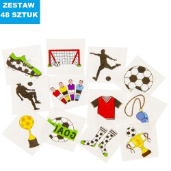 TATUAŻ WODNY "PIŁKA NOŻNA-MIX"- 48 szt.
