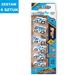 POJAZDY Z NAPĘDEM "HAPPY POLICE" - 6 szt.