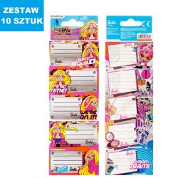 NAKLEJKI NA ZESZYT "BARBIE-3" - 10 szt.