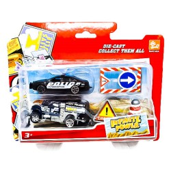 POJAZDY METALOWE "POLICE + ZNAKI" - 2 szt.