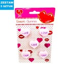GUMKI SZKOLNE  "SERCE-PINK" - 5 szt.