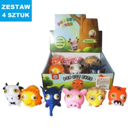 DUŻE GNIOTKI  "ANIMAL - EYE"- 4 szt.