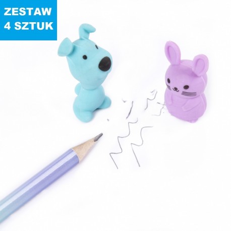 GUMKI SZKOLNE "ZWIERZĄTKA" - 4 szt.