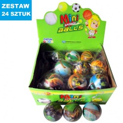 PIŁKI PIANKOWE "DINOZAUR - BOX" - 24 szt.