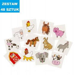 TATUAŻ WODNY "ZWIERZĄTKA-MIX"- 48 szt.