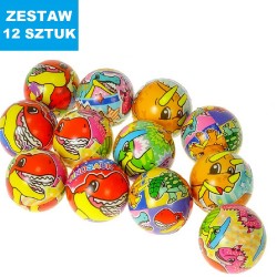 PIŁKI PIANKOWE "DINO - 4" - 12 szt.