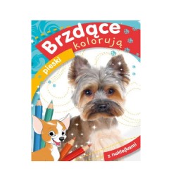 KOLOROWANKA Z NAKLEJKAMI  "Brzdące kolorują pieski"