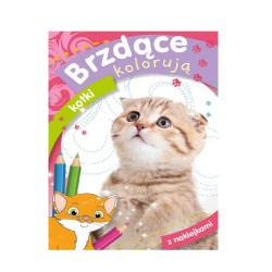 KOLOROWANKA Z NAKLEJKAMI  "Brzdące kolorują kotki"