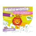 MALOWANIE - DOKLEJANIE "DZIKIE ZWIERZĘTA" Kolorowanka + Naklejki