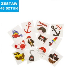 TATUAŻ WODNY "PIRAT-MIX"- 48 szt.