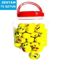 PIŁKI KAUCZUKOWE "EMOTKI-1"- 75 szt.