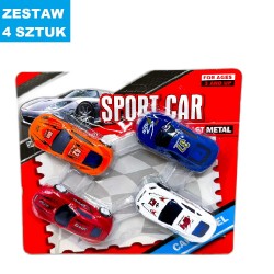 AUTKA METALOWE "SPORT CAR" - 4 szt.