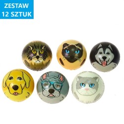 PIŁKI PIANKOWE "PIESKI I KOTKI" - 12 szt.