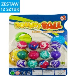 PIŁECZKI KAUCZUKOWE "BOUNCY BALL - 1"-  12 szt.