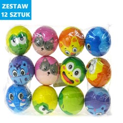 PIŁKI PIANKOWE "ZWIERZĄTKA" (SERIA 6) - 12 szt.