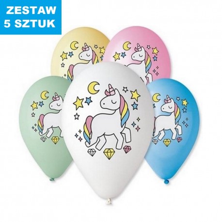 BALONY "JEDNOROŻEC" - 5 szt.