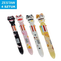 DŁUGOPISY WIELOKOLOROWE "KOTKI - 1" - 3 szt.