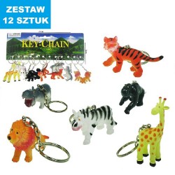 BRELOKI "DZIKIE ZWIERZĘTA - 3"- 12 szt.